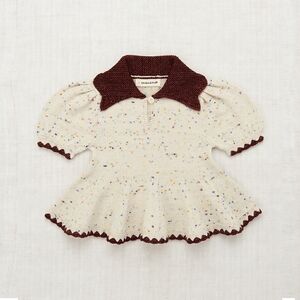 NWT Misha And Puff Crochet Trim Puff Top, "Iris Confetti", Size 4Y
